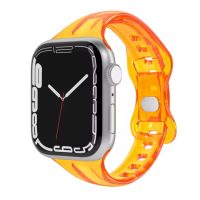 eses Silikonový transparentní řemínek pro Apple Watch - Oranžový 42mm, 44mm, 45mm