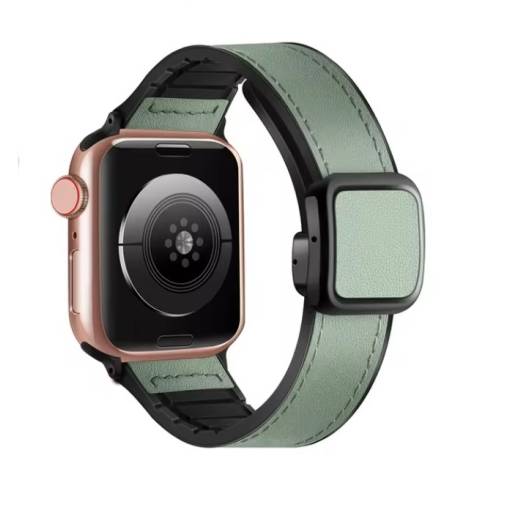 Foto - eses Sportovní kožený řemínek pro Apple Watch - Zelený 42mm, 44mm, 45mm, 49mm